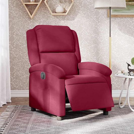 Fauteuil verstelbaar elektrisch stof wijnrood is nu te koop bij PeponiXL, paradijselijk wonen!