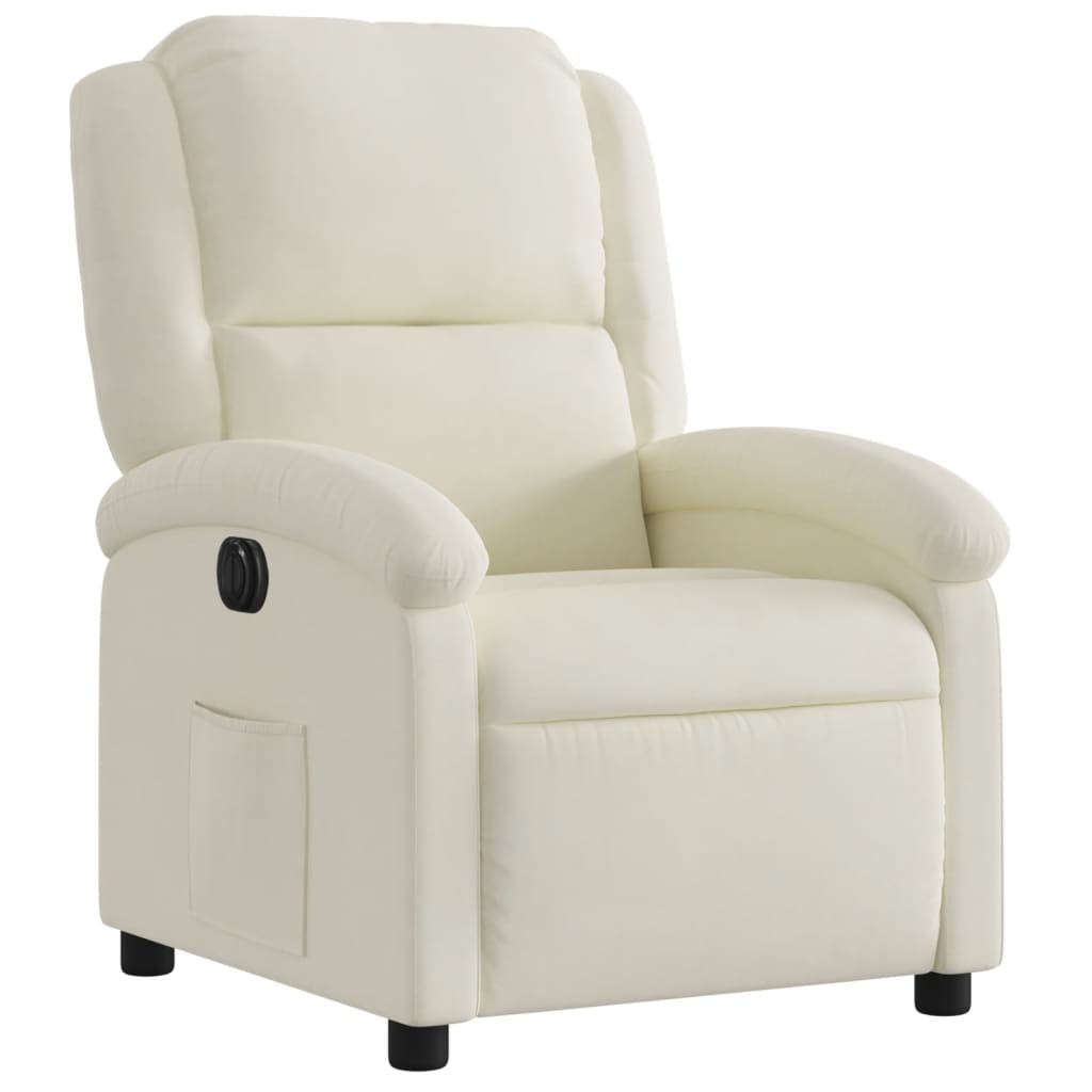 Fauteuil verstelbaar elektrisch stof crèmekleurig is nu te koop bij PeponiXL, paradijselijk wonen!