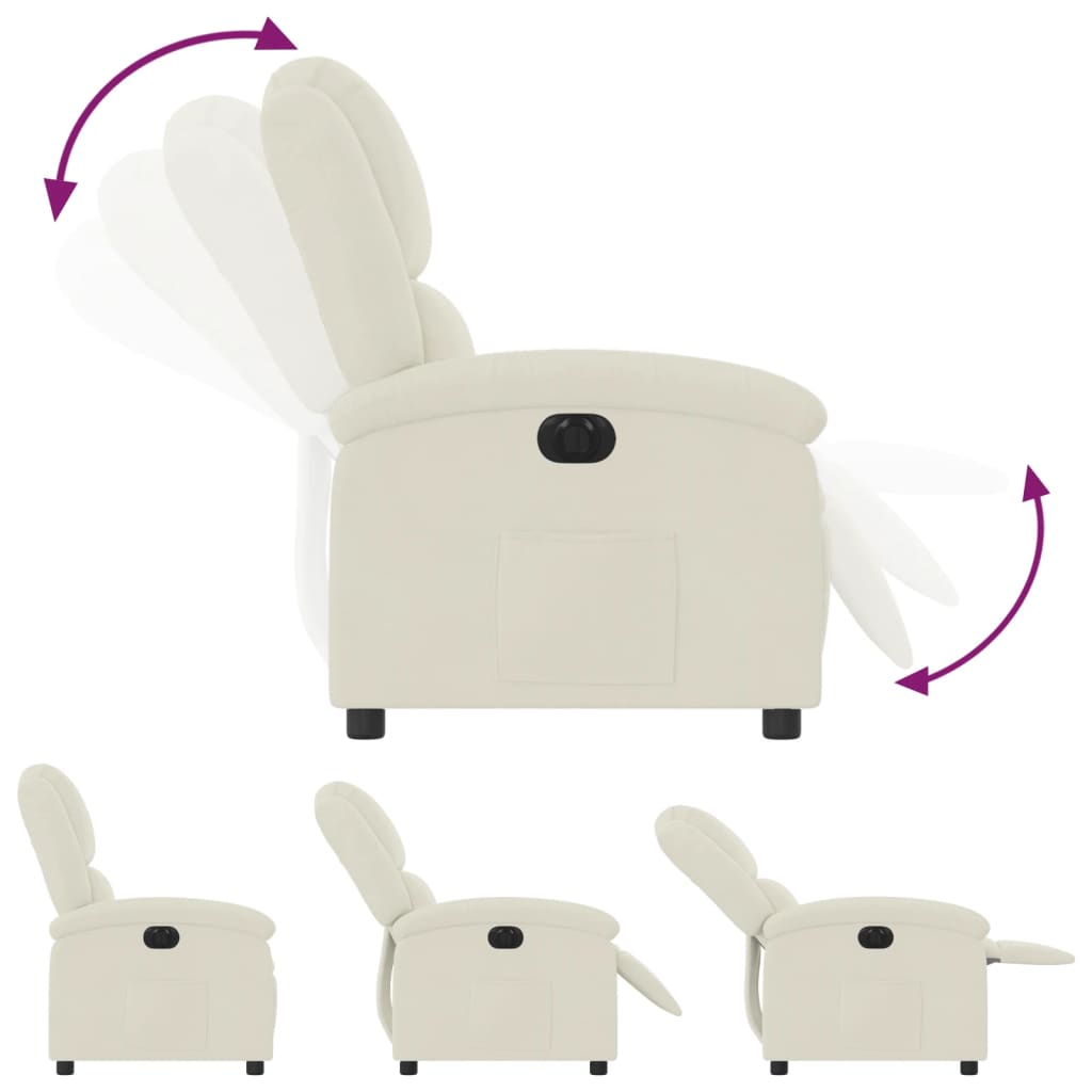 Fauteuil verstelbaar elektrisch stof crèmekleurig is nu te koop bij PeponiXL, paradijselijk wonen!