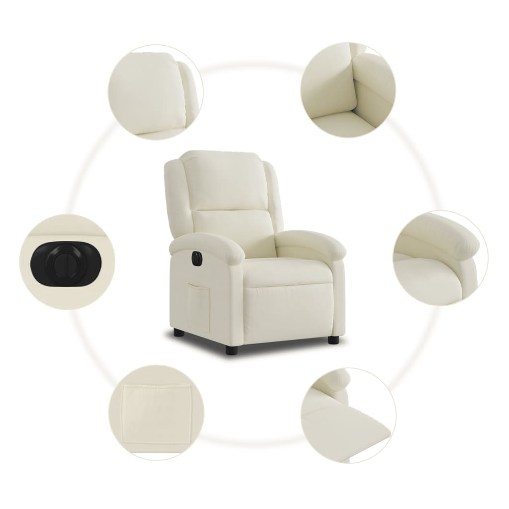 Fauteuil verstelbaar elektrisch stof crèmekleurig is nu te koop bij PeponiXL, paradijselijk wonen!
