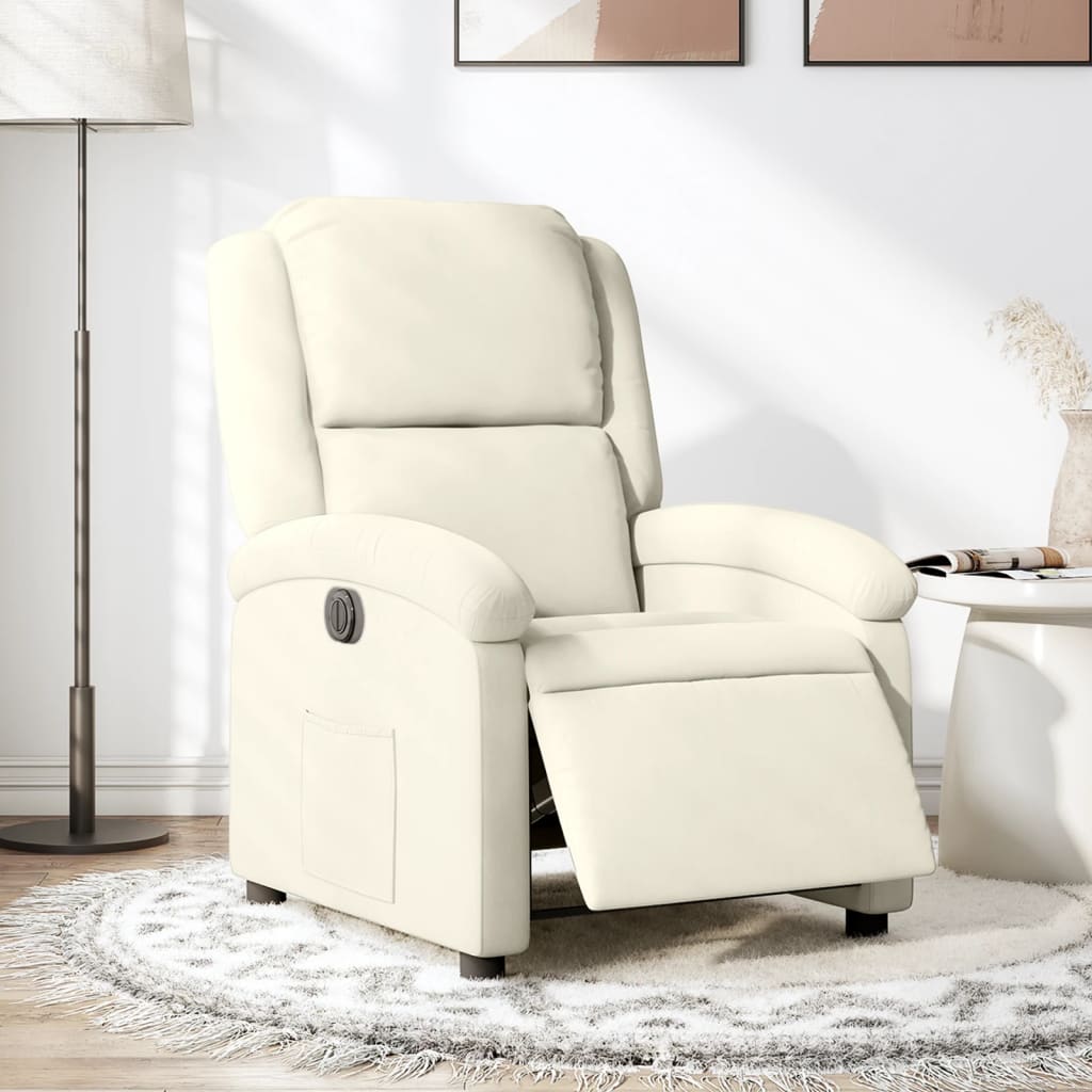 Fauteuil verstelbaar elektrisch stof crèmekleurig is nu te koop bij PeponiXL, paradijselijk wonen!