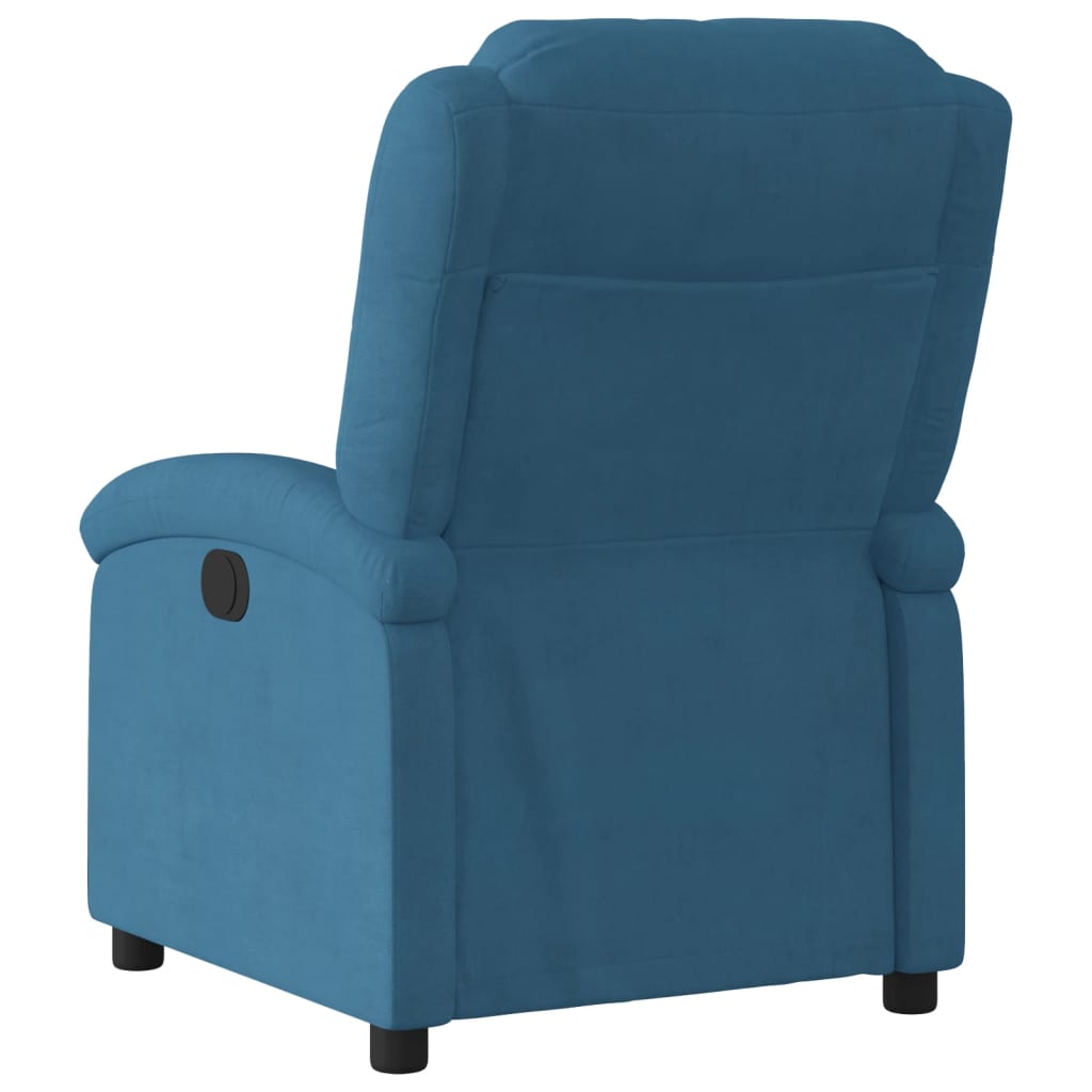 Fauteuil elektrisch verstelbaar fluweel blauw is nu te koop bij PeponiXL, paradijselijk wonen!