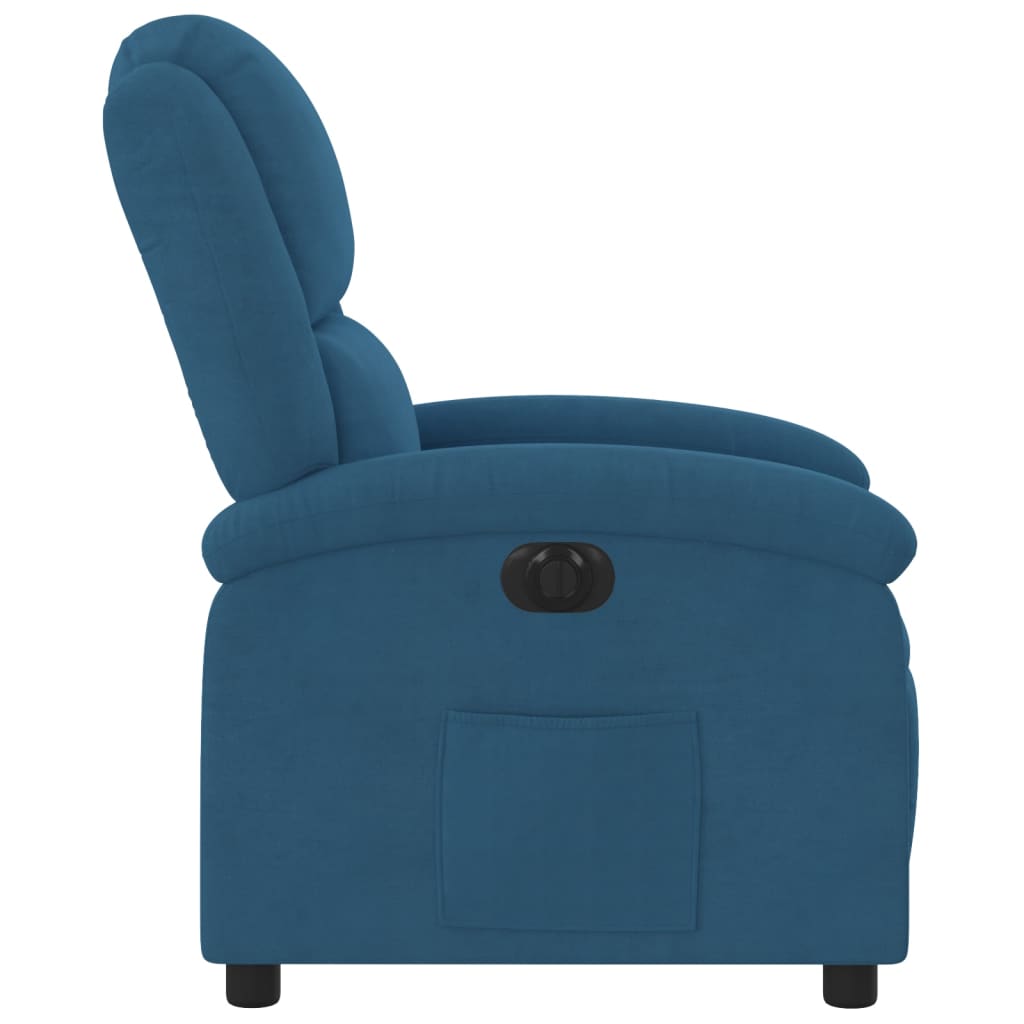 Fauteuil elektrisch verstelbaar fluweel blauw is nu te koop bij PeponiXL, paradijselijk wonen!