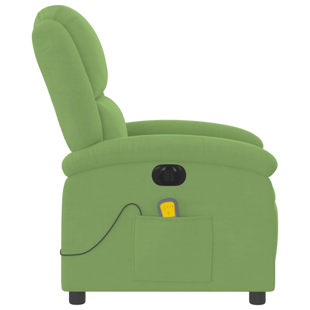 Massagestoel elektrisch verstelbaar fluweel lichtgroen is nu te koop bij PeponiXL, paradijselijk wonen!