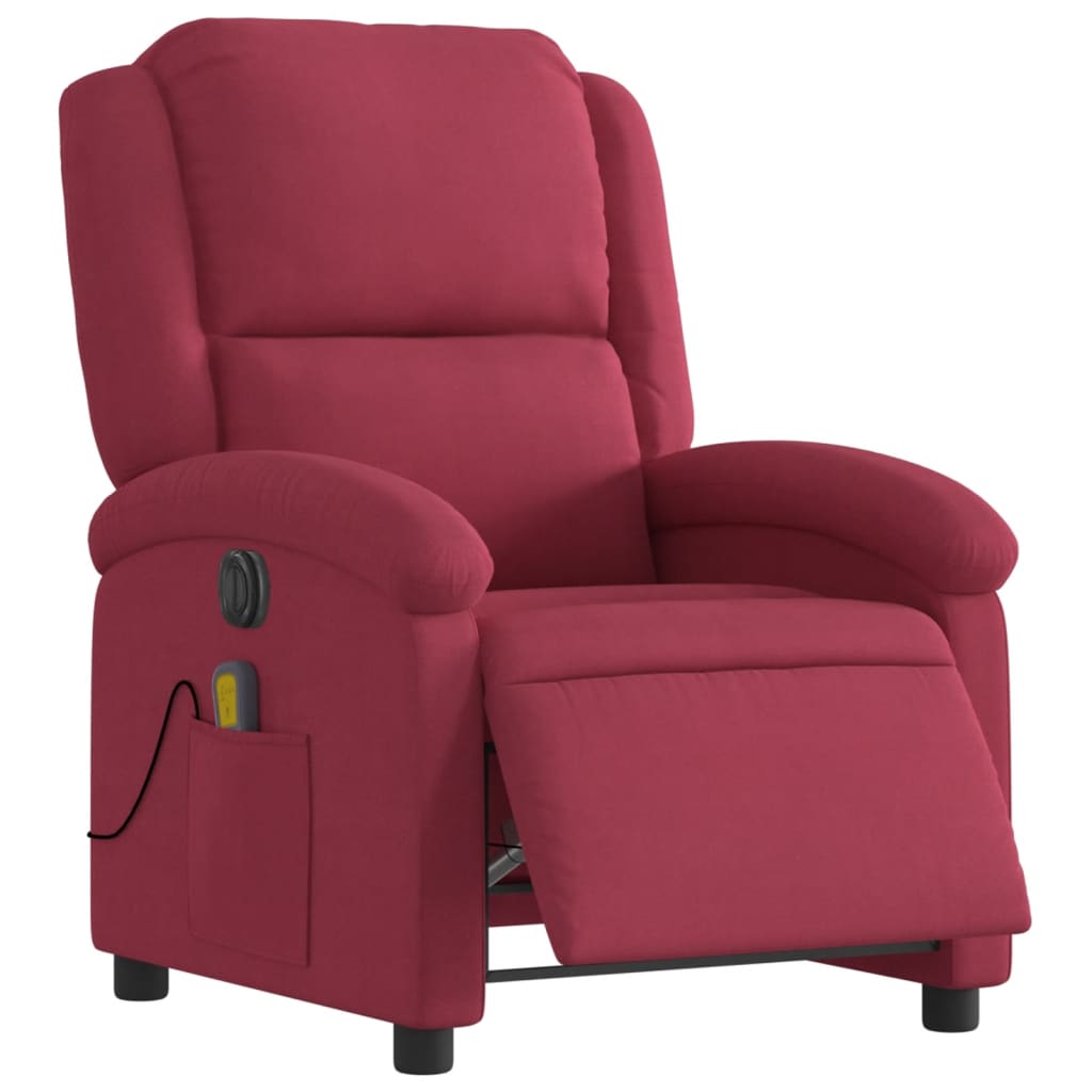 Massagestoel elektrisch verstelbaar fluweel wijnrood is nu te koop bij PeponiXL, paradijselijk wonen!