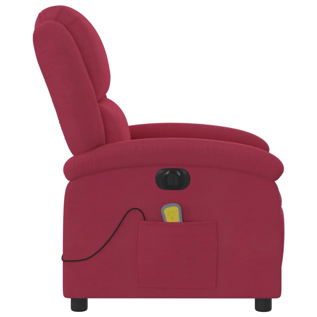 Massagestoel elektrisch verstelbaar fluweel wijnrood is nu te koop bij PeponiXL, paradijselijk wonen!