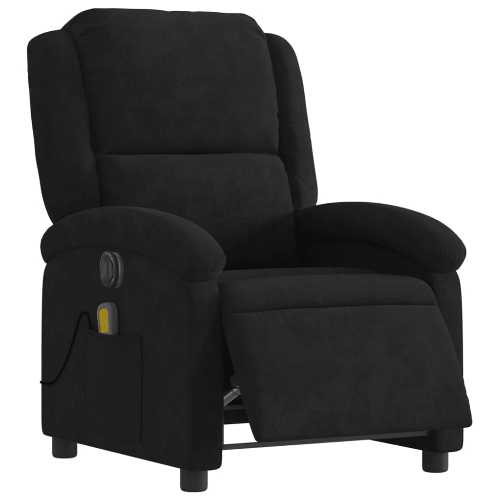 Massagestoel elektrisch verstelbaar fluweel zwart is nu te koop bij PeponiXL, paradijselijk wonen!