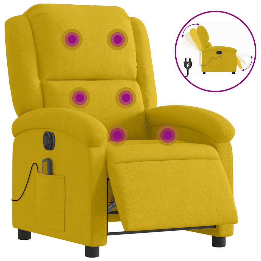 Massagestoel elektrisch verstelbaar fluweel geel is nu te koop bij PeponiXL, paradijselijk wonen!