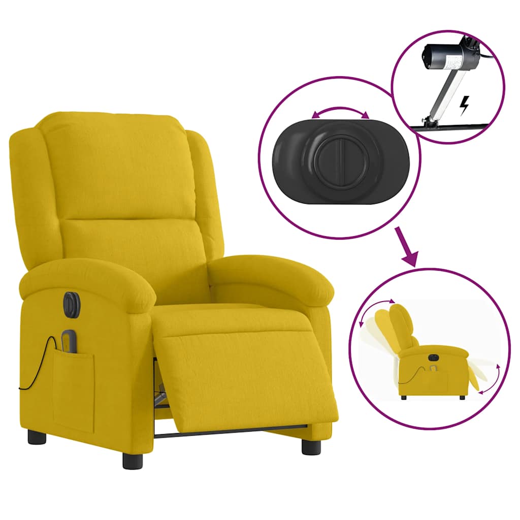 Massagestoel elektrisch verstelbaar fluweel geel is nu te koop bij PeponiXL, paradijselijk wonen!