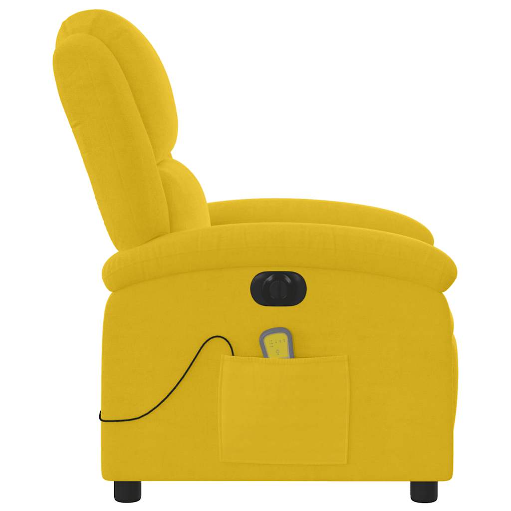 Massagestoel elektrisch verstelbaar fluweel geel is nu te koop bij PeponiXL, paradijselijk wonen!