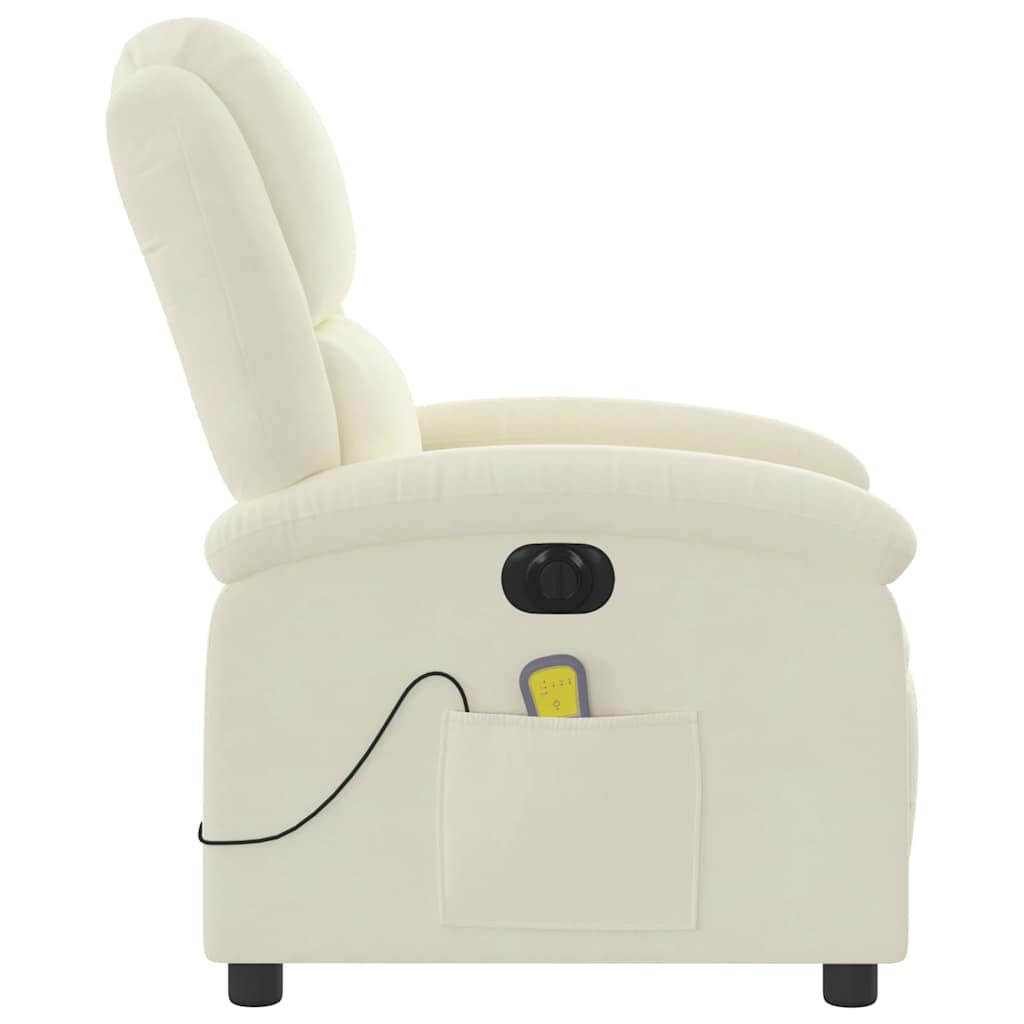 Massagestoel elektrisch verstelbaar fluweel crèmekleurig is nu te koop bij PeponiXL, paradijselijk wonen!