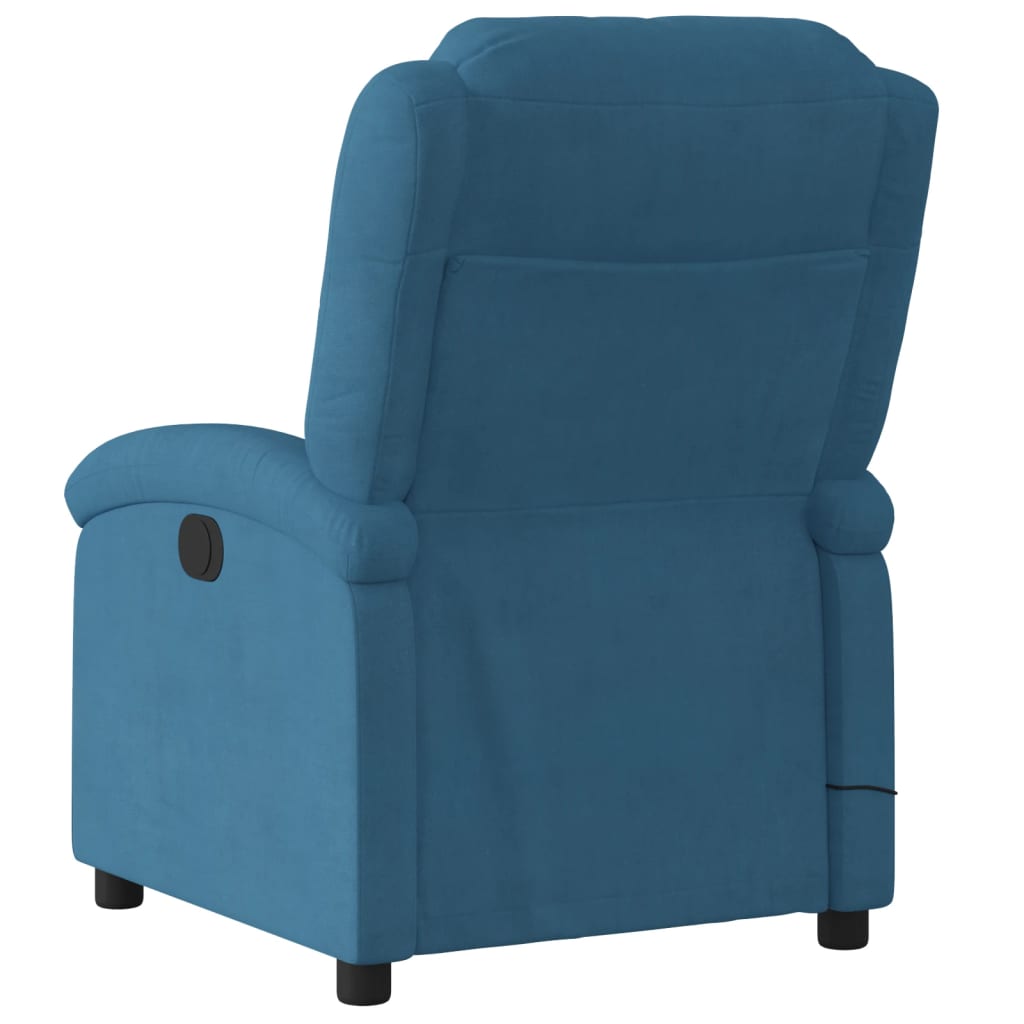 Massagestoel elektrisch verstelbaar fluweel blauw is nu te koop bij PeponiXL, paradijselijk wonen!