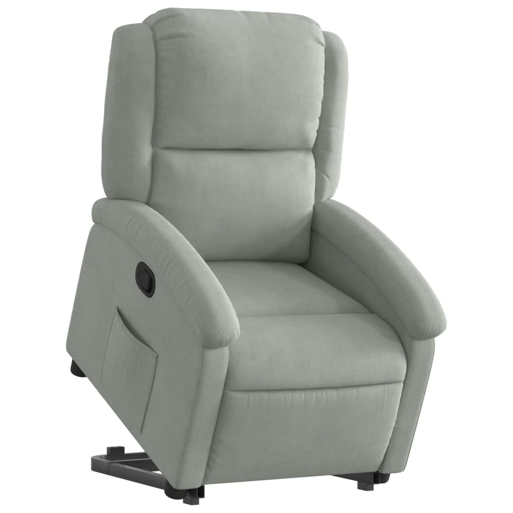 Sta-op-stoel verstelbaar fluweel lichtgrijs is nu te koop bij PeponiXL, paradijselijk wonen!