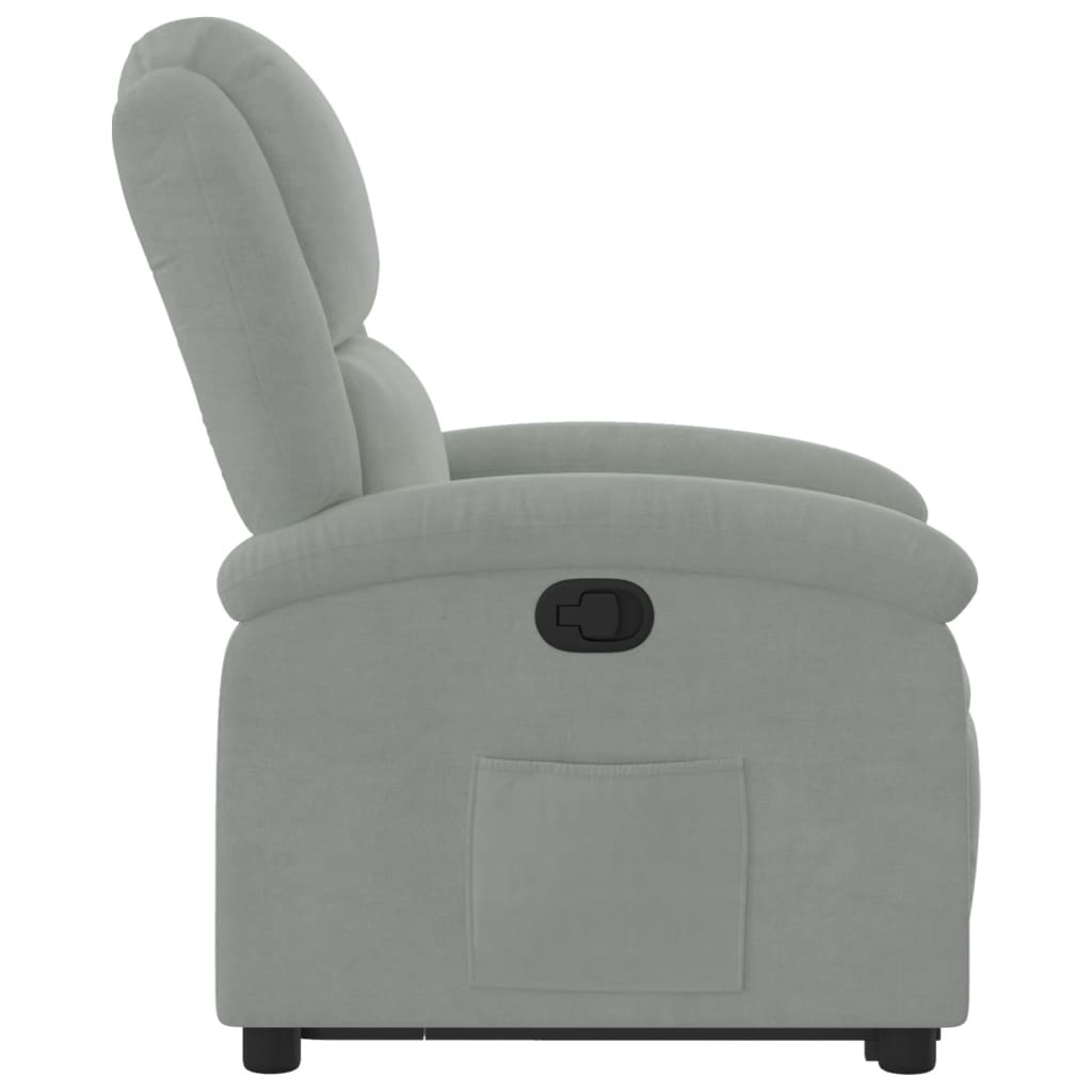 Sta-op-stoel verstelbaar fluweel lichtgrijs is nu te koop bij PeponiXL, paradijselijk wonen!