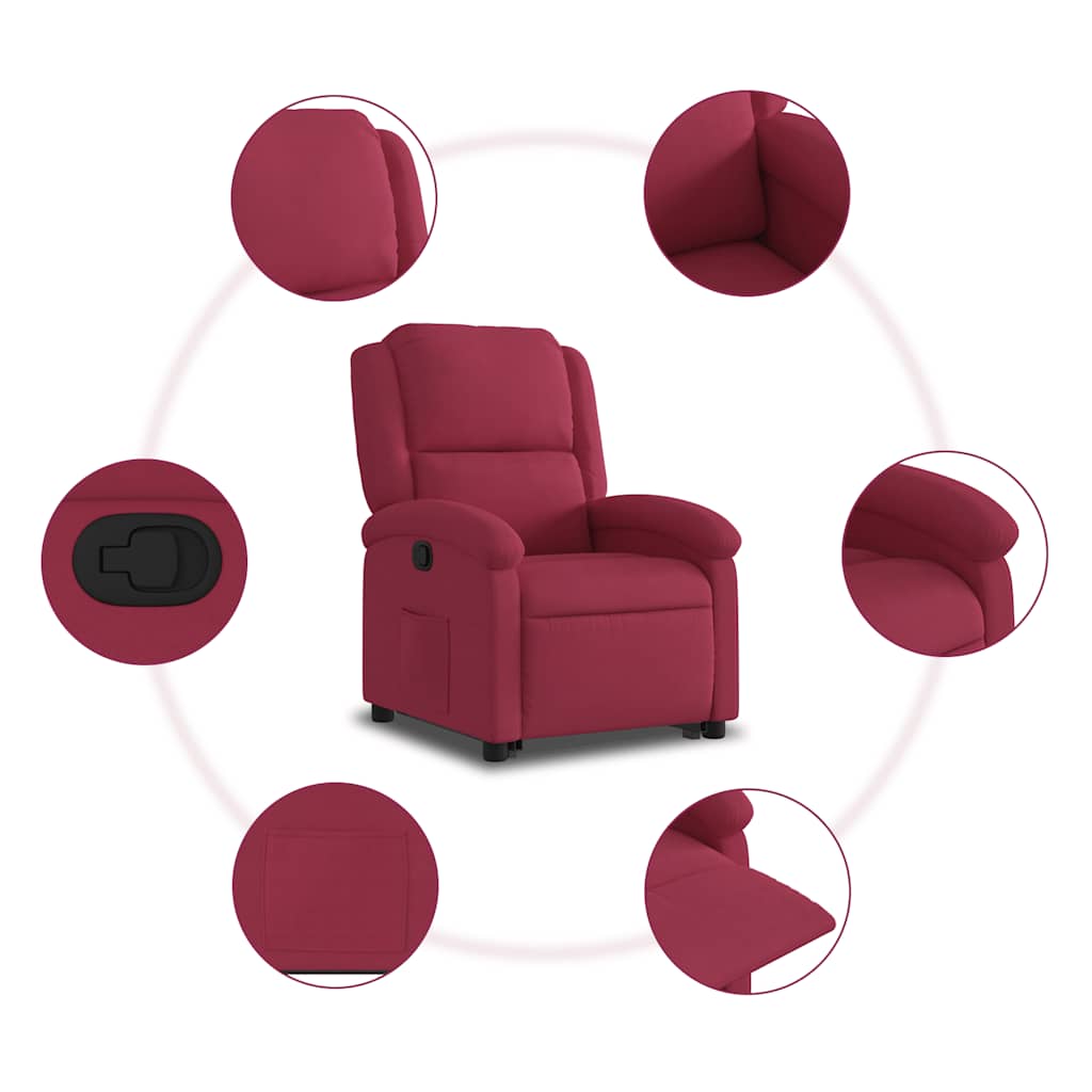 Sta-op-stoel verstelbaar fluweel wijnrood is nu te koop bij PeponiXL, paradijselijk wonen!