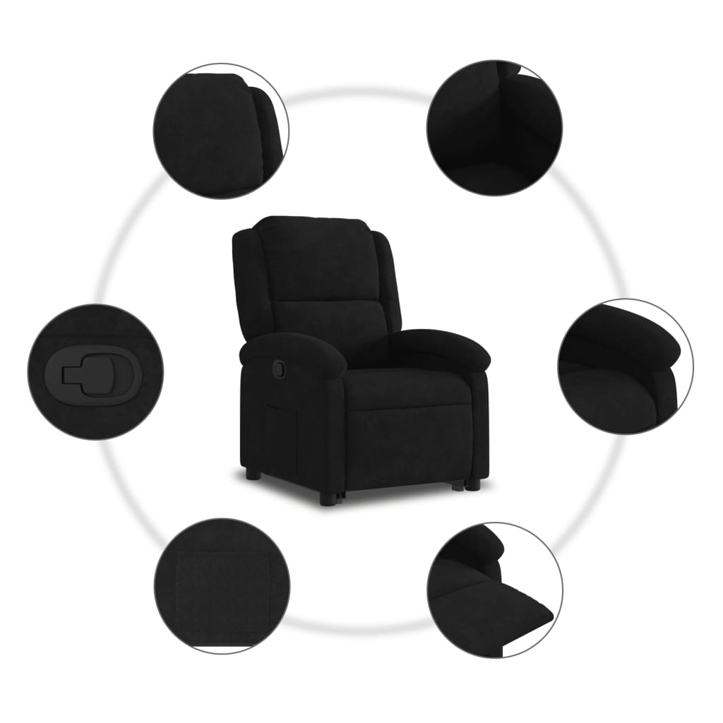 Sta-op-stoel verstelbaar fluweel zwart is nu te koop bij PeponiXL, paradijselijk wonen!