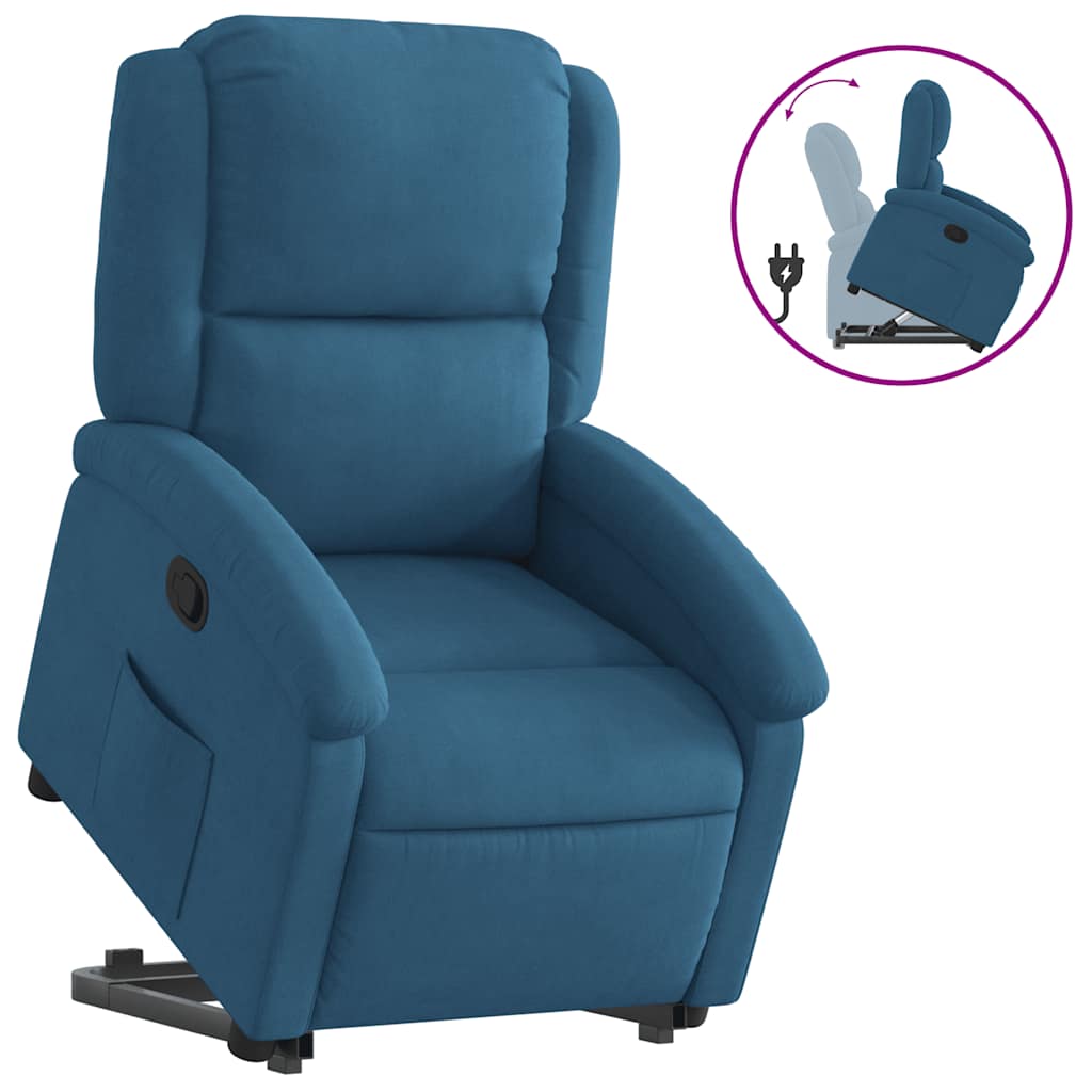 Sta-opstoel fluweel blauw is nu te koop bij PeponiXL, paradijselijk wonen!