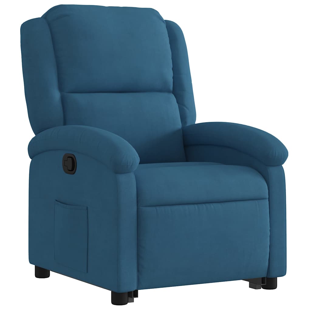 Sta-opstoel fluweel blauw is nu te koop bij PeponiXL, paradijselijk wonen!