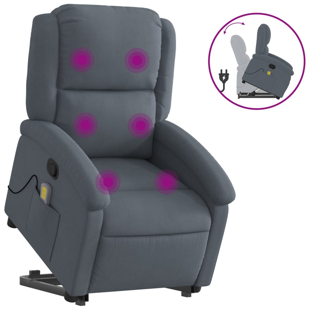 Sta-op-massagestoel verstelbaar fluweel donkergrijs is nu te koop bij PeponiXL, paradijselijk wonen!