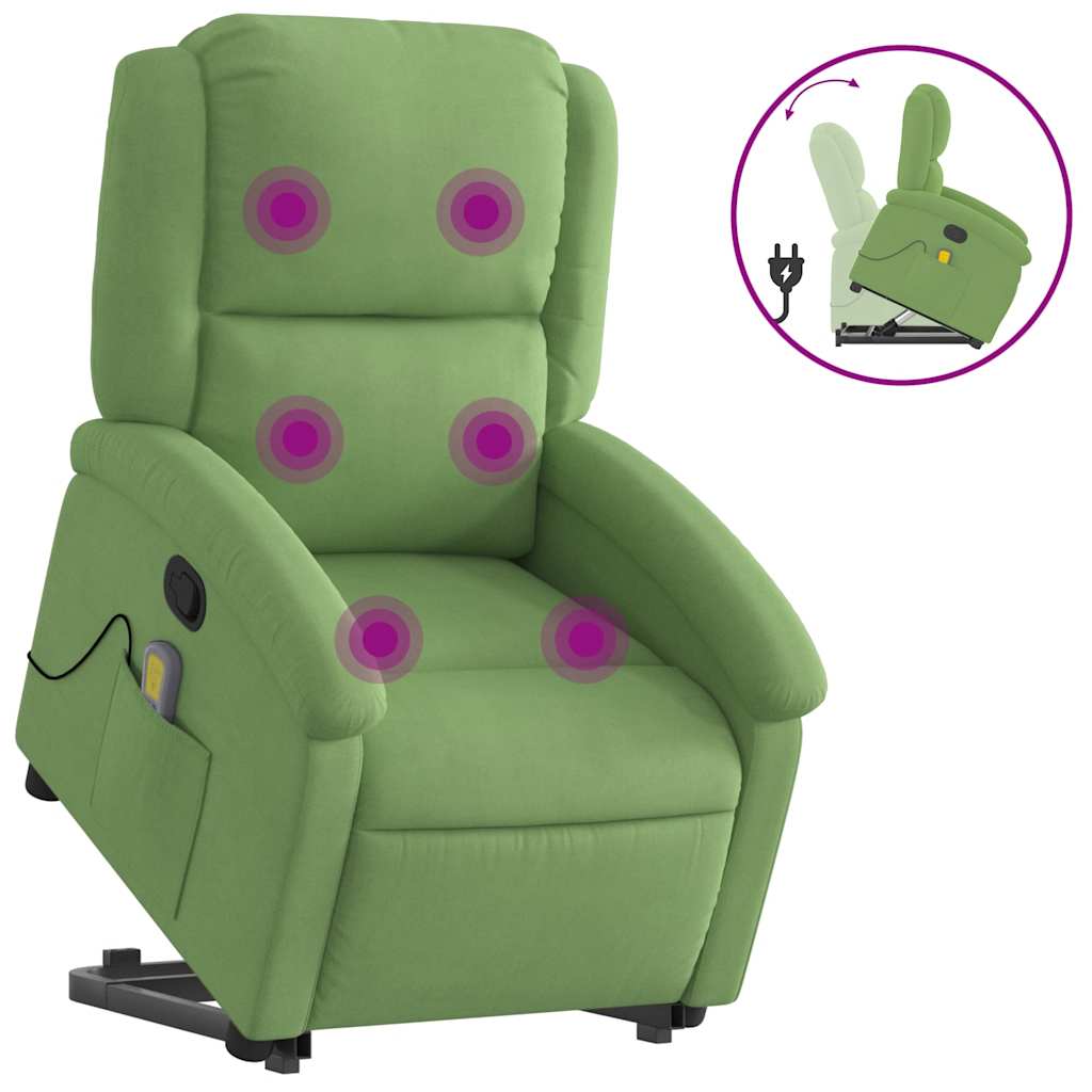 Sta-op-massagestoel verstelbaar fluweel lichtgroen is nu te koop bij PeponiXL, paradijselijk wonen!