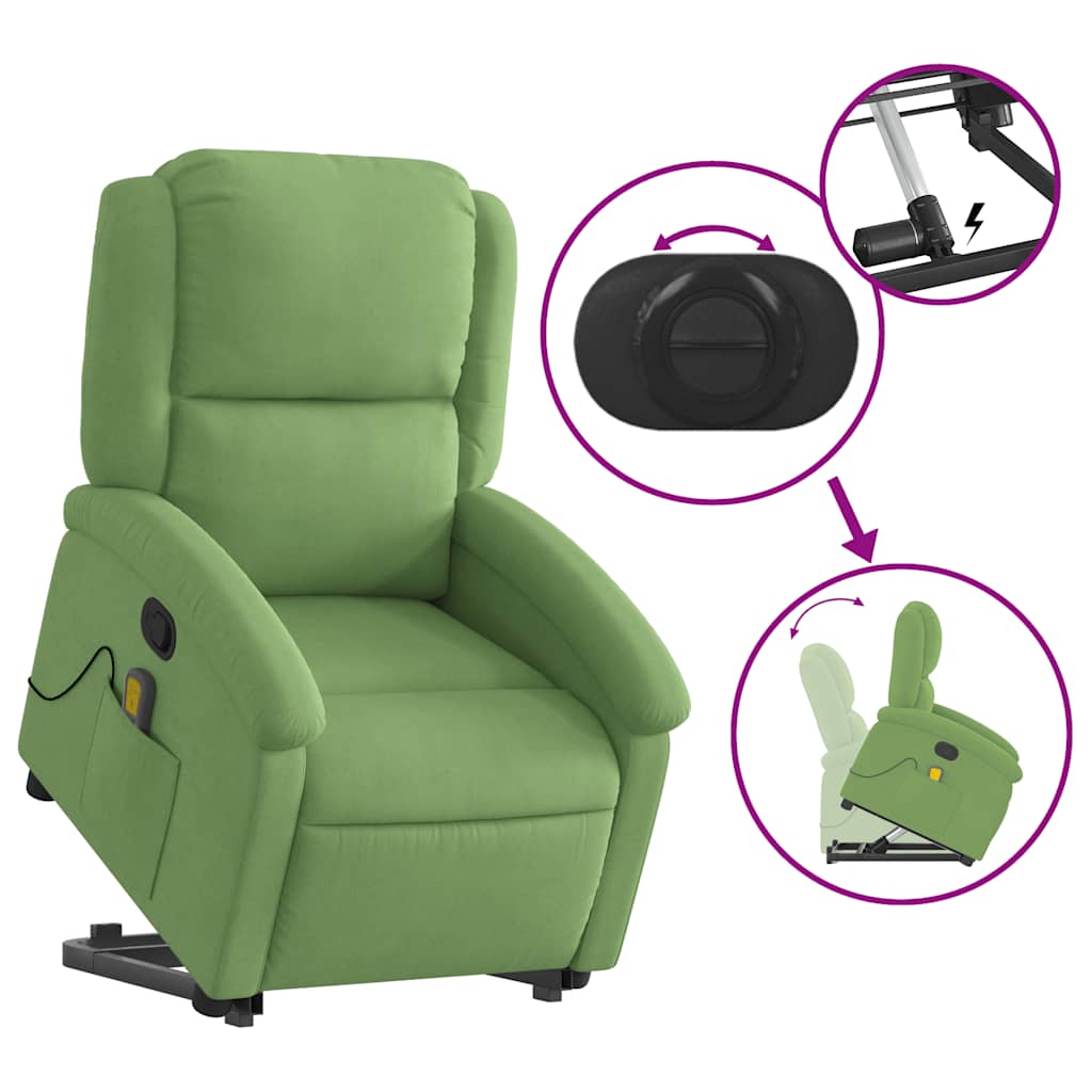Sta-op-massagestoel verstelbaar fluweel lichtgroen is nu te koop bij PeponiXL, paradijselijk wonen!