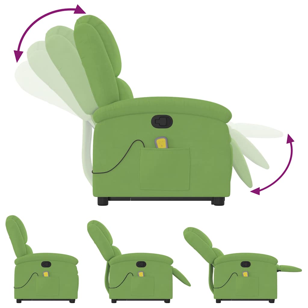 Sta-op-massagestoel verstelbaar fluweel lichtgroen is nu te koop bij PeponiXL, paradijselijk wonen!