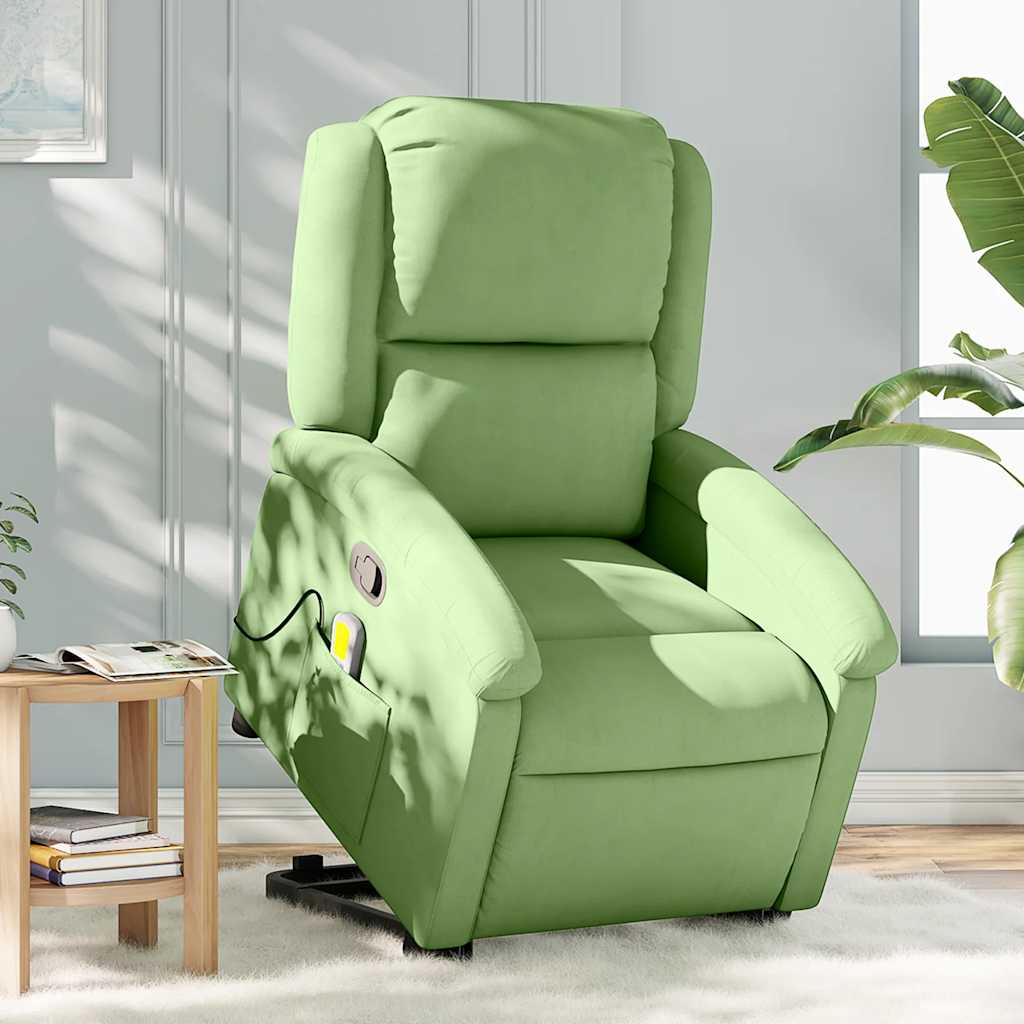 Sta-op-massagestoel verstelbaar fluweel lichtgroen is nu te koop bij PeponiXL, paradijselijk wonen!