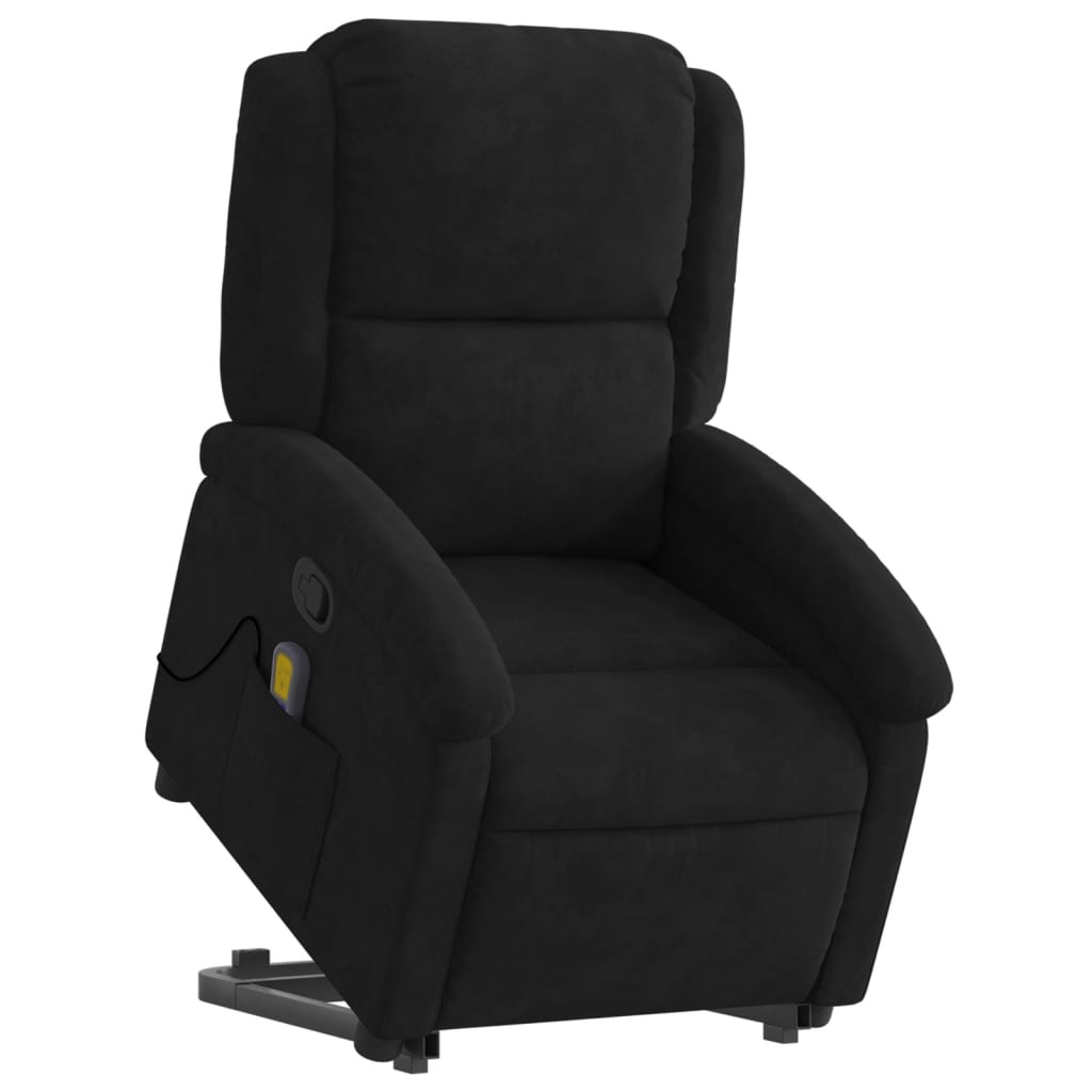 Sta-op-massagestoel verstelbaar fluweel zwart is nu te koop bij PeponiXL, paradijselijk wonen!