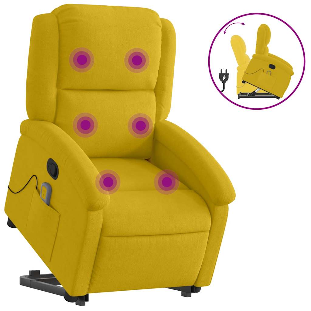 Sta-op-massagestoel verstelbaar fluweel geel is nu te koop bij PeponiXL, paradijselijk wonen!