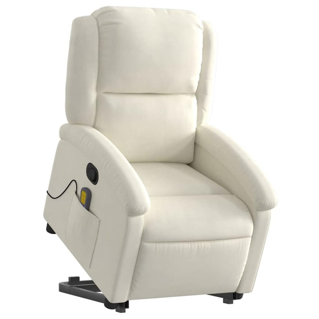 Sta-op-massagestoel verstelbaar fluweel crèmekleurig is nu te koop bij PeponiXL, paradijselijk wonen!
