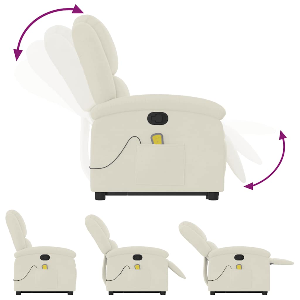 Sta-op-massagestoel verstelbaar fluweel crèmekleurig is nu te koop bij PeponiXL, paradijselijk wonen!