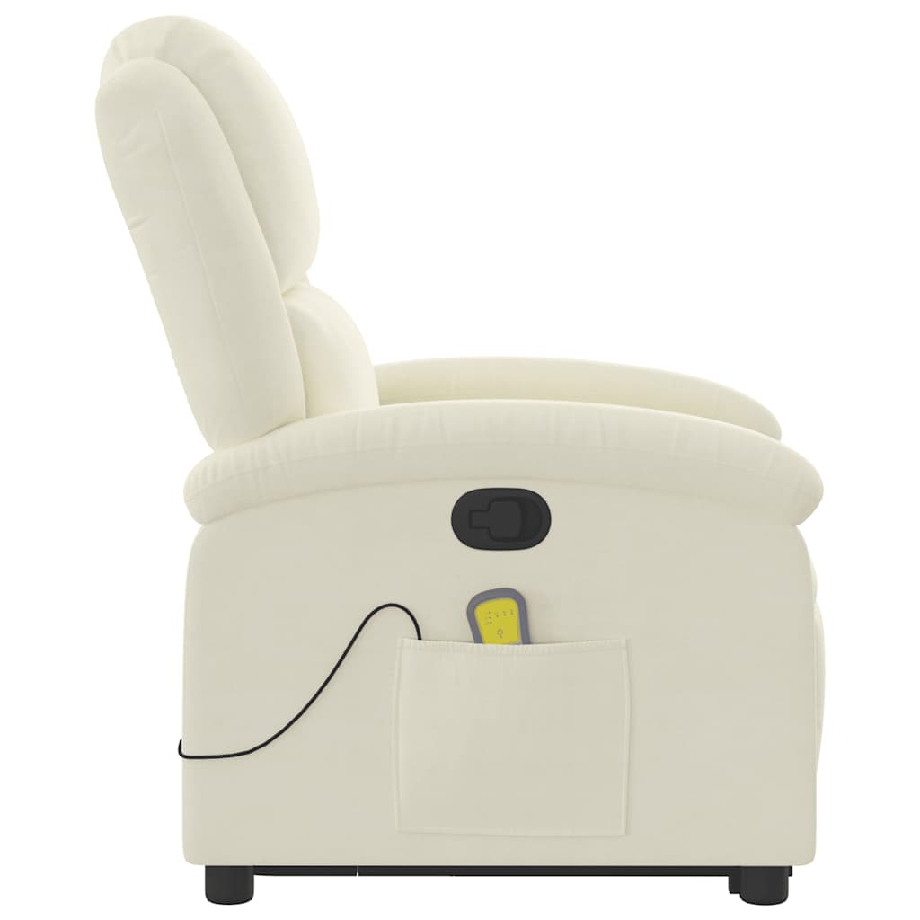 Sta-op-massagestoel verstelbaar fluweel crèmekleurig is nu te koop bij PeponiXL, paradijselijk wonen!