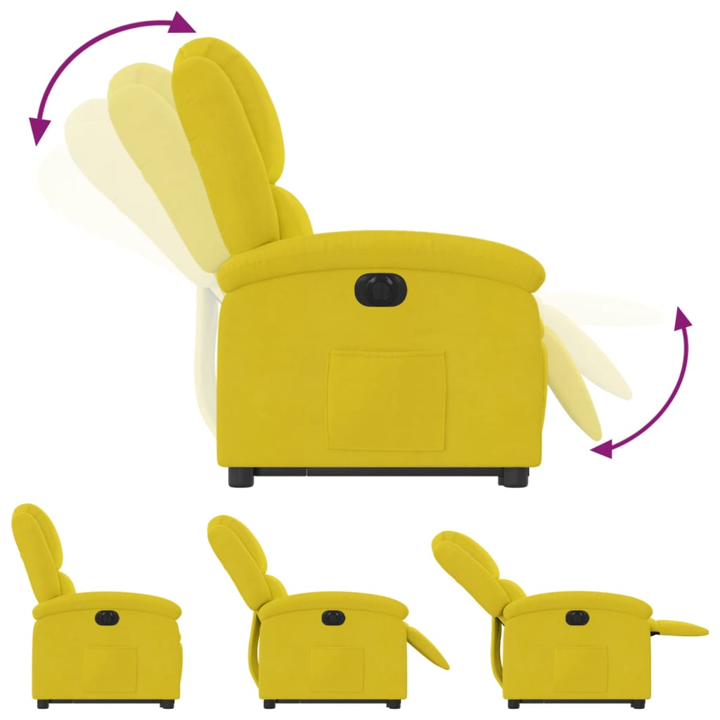 Sta-op-stoel elektrisch verstelbaar fluweel geel is nu te koop bij PeponiXL, paradijselijk wonen!