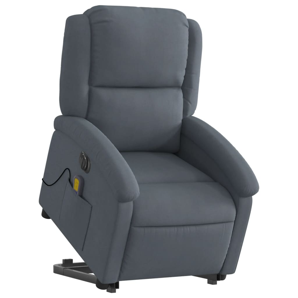 Sta-op-massagestoel elektrisch verstelbaar fluweel donkergrijs is nu te koop bij PeponiXL, paradijselijk wonen!