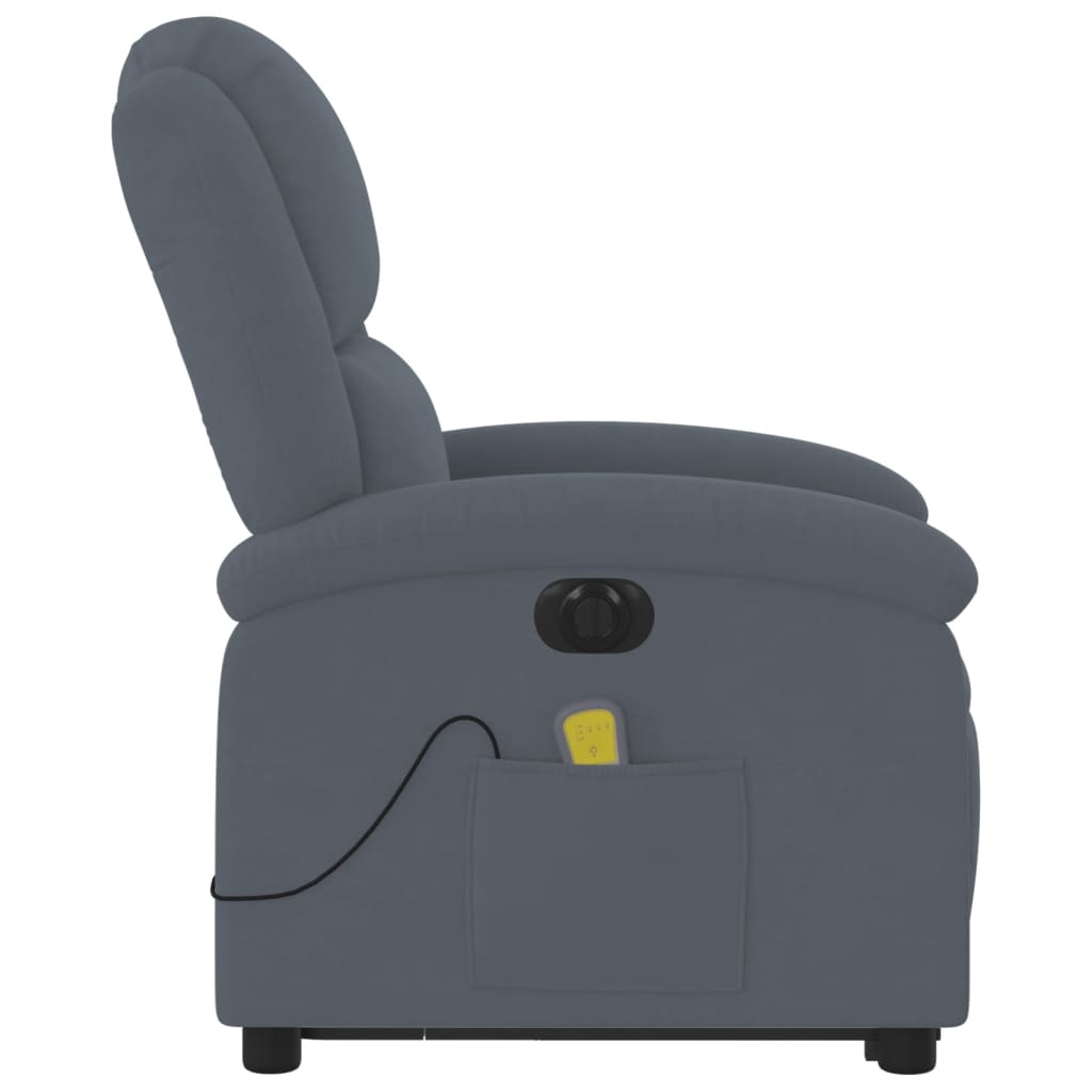 Sta-op-massagestoel elektrisch verstelbaar fluweel donkergrijs is nu te koop bij PeponiXL, paradijselijk wonen!