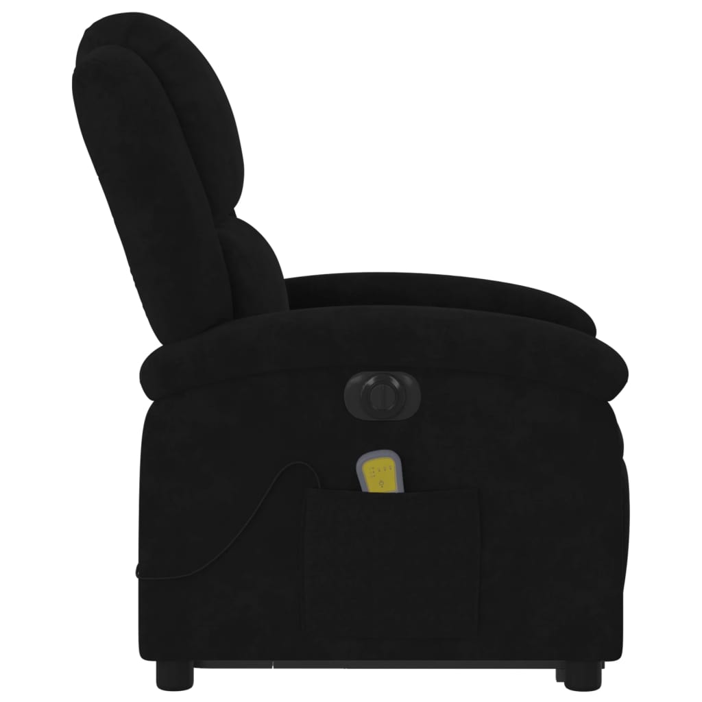 Sta-op-massagestoel elektrisch verstelbaar fluweel zwart is nu te koop bij PeponiXL, paradijselijk wonen!