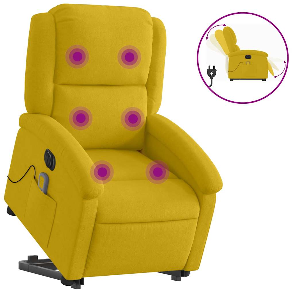 Sta-op-massagestoel elektrisch verstelbaar fluweel geel is nu te koop bij PeponiXL, paradijselijk wonen!