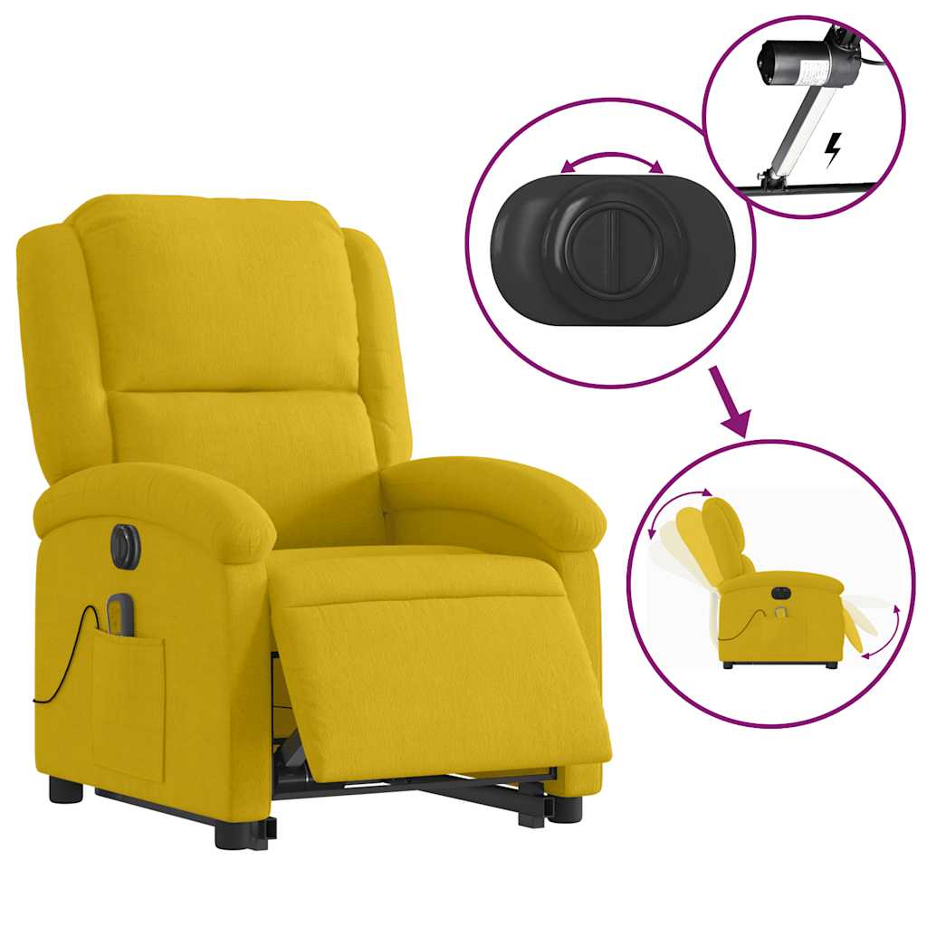 Sta-op-massagestoel elektrisch verstelbaar fluweel geel is nu te koop bij PeponiXL, paradijselijk wonen!