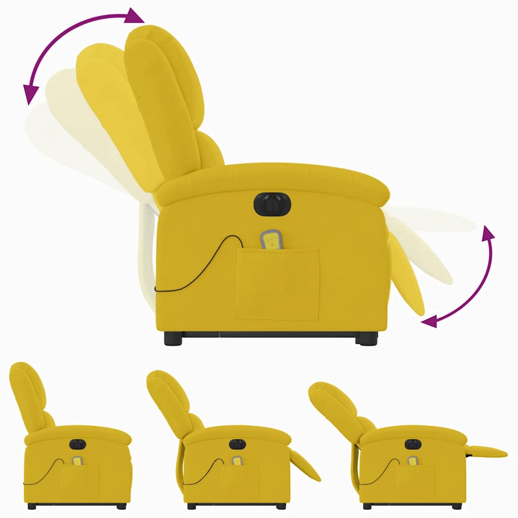 Sta-op-massagestoel elektrisch verstelbaar fluweel geel is nu te koop bij PeponiXL, paradijselijk wonen!