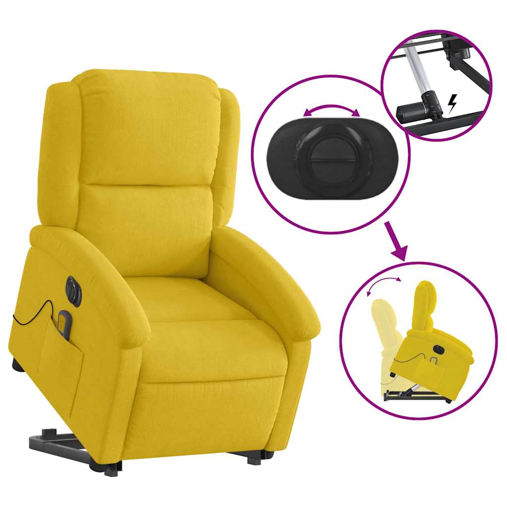 Sta-op-massagestoel elektrisch verstelbaar fluweel geel is nu te koop bij PeponiXL, paradijselijk wonen!