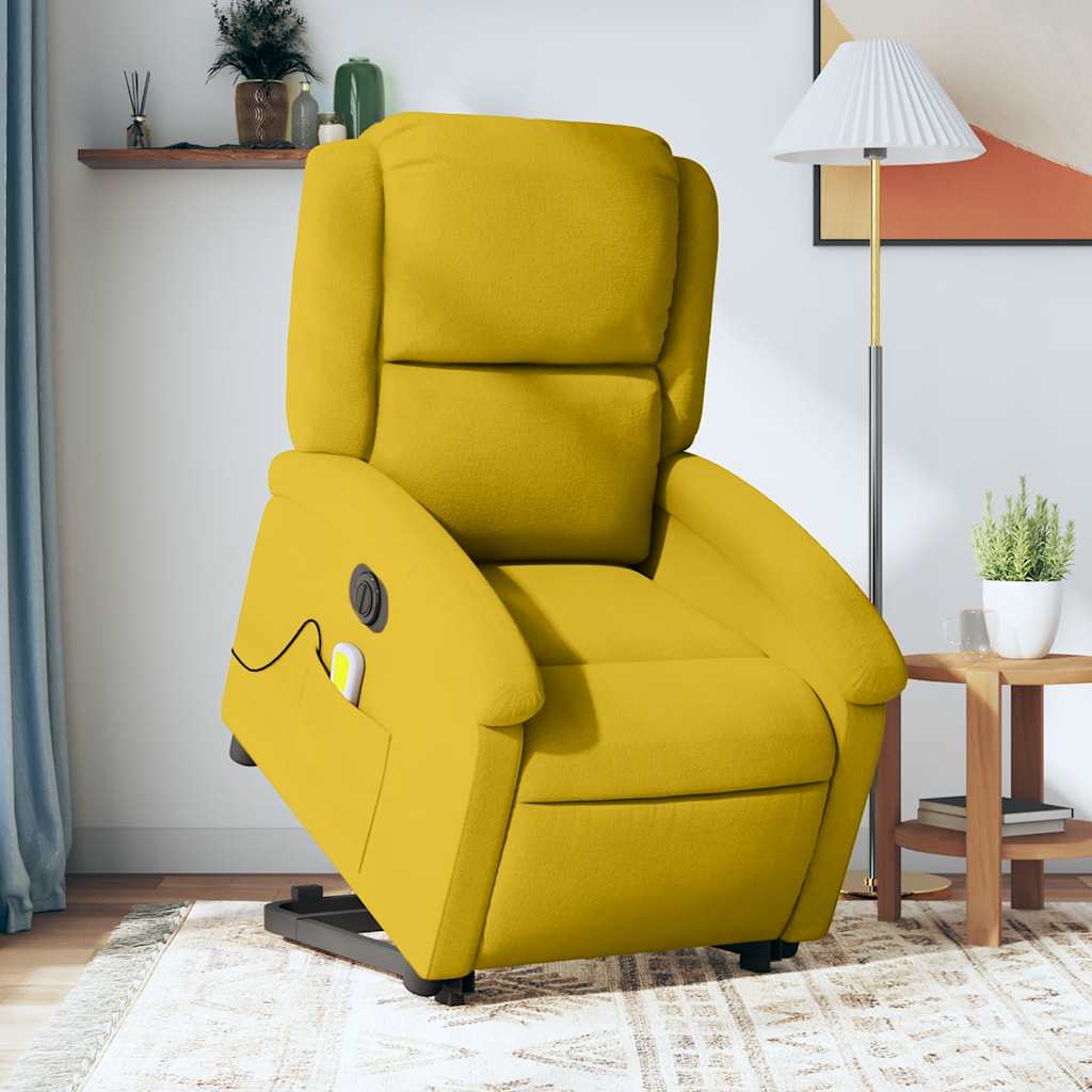 Sta-op-massagestoel elektrisch verstelbaar fluweel geel is nu te koop bij PeponiXL, paradijselijk wonen!