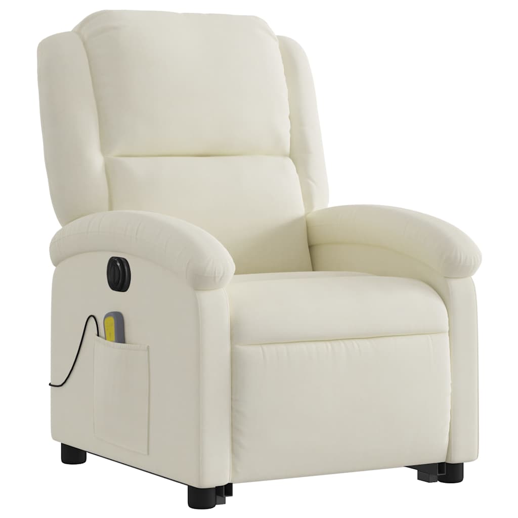 Sta-op-massagestoel elektrisch verstelbaar fluweel crèmekleurig is nu te koop bij PeponiXL, paradijselijk wonen!