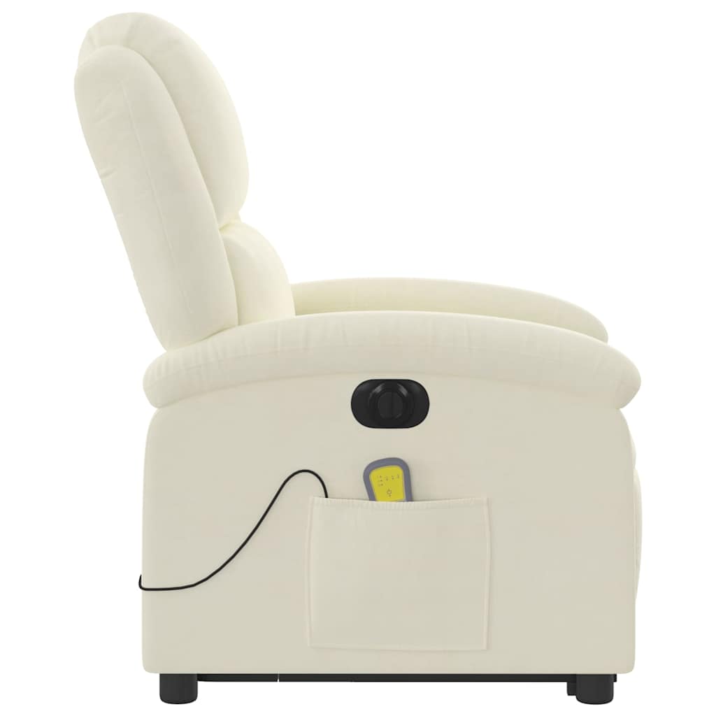 Sta-op-massagestoel elektrisch verstelbaar fluweel crèmekleurig is nu te koop bij PeponiXL, paradijselijk wonen!