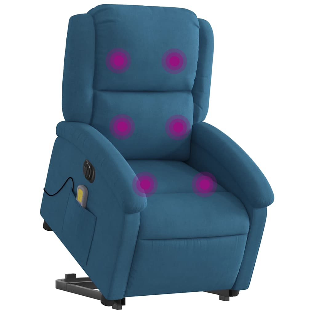 Sta-op-massagestoel elektrisch verstelbaar fluweel blauw is nu te koop bij PeponiXL, paradijselijk wonen!