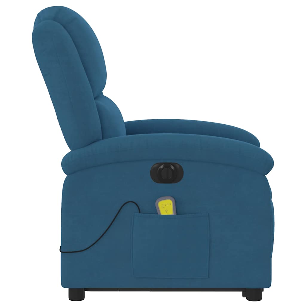 Sta-op-massagestoel elektrisch verstelbaar fluweel blauw is nu te koop bij PeponiXL, paradijselijk wonen!