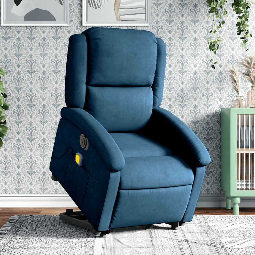 Sta-op-massagestoel elektrisch verstelbaar fluweel blauw is nu te koop bij PeponiXL, paradijselijk wonen!