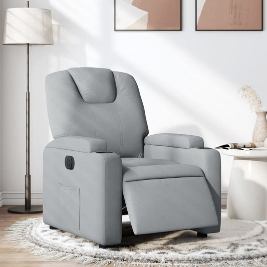 Fauteuil elektrisch verstelbaar stof lichtgrijs is nu te koop bij PeponiXL, paradijselijk wonen!