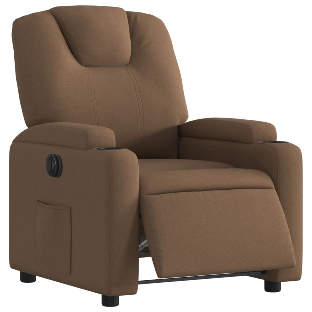 Fauteuil verstelbaar elektrisch stof bruin is nu te koop bij PeponiXL, paradijselijk wonen!