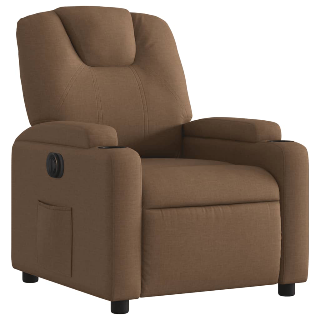 Fauteuil verstelbaar elektrisch stof bruin is nu te koop bij PeponiXL, paradijselijk wonen!