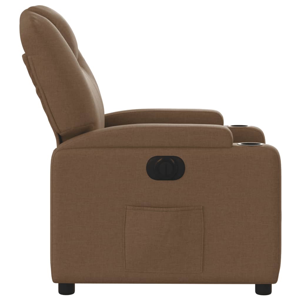 Fauteuil verstelbaar elektrisch stof bruin is nu te koop bij PeponiXL, paradijselijk wonen!